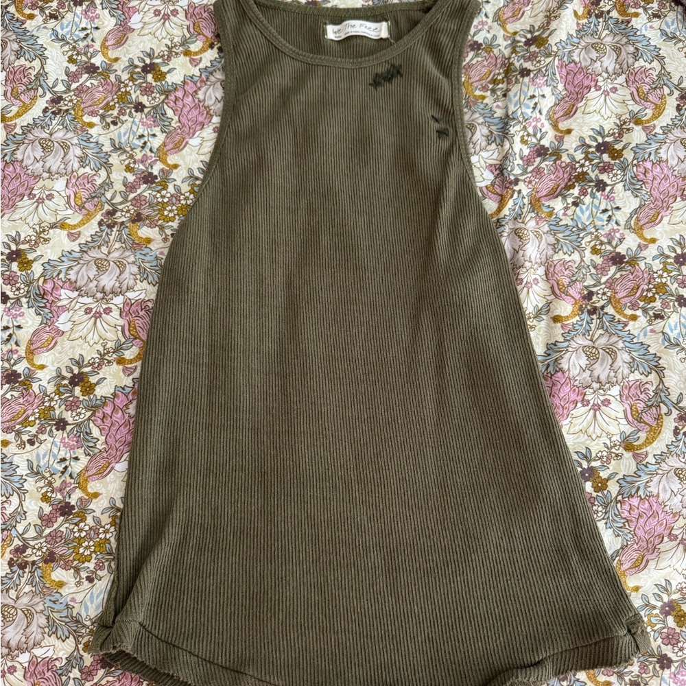 We The Free Khaki Ribbed Tank Top